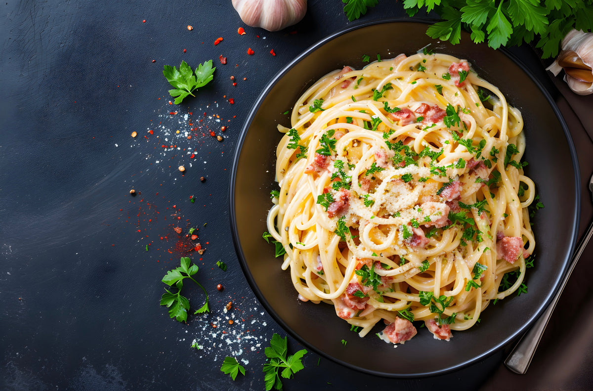 Spaghetti carbonara opskrift ONYX Cookware