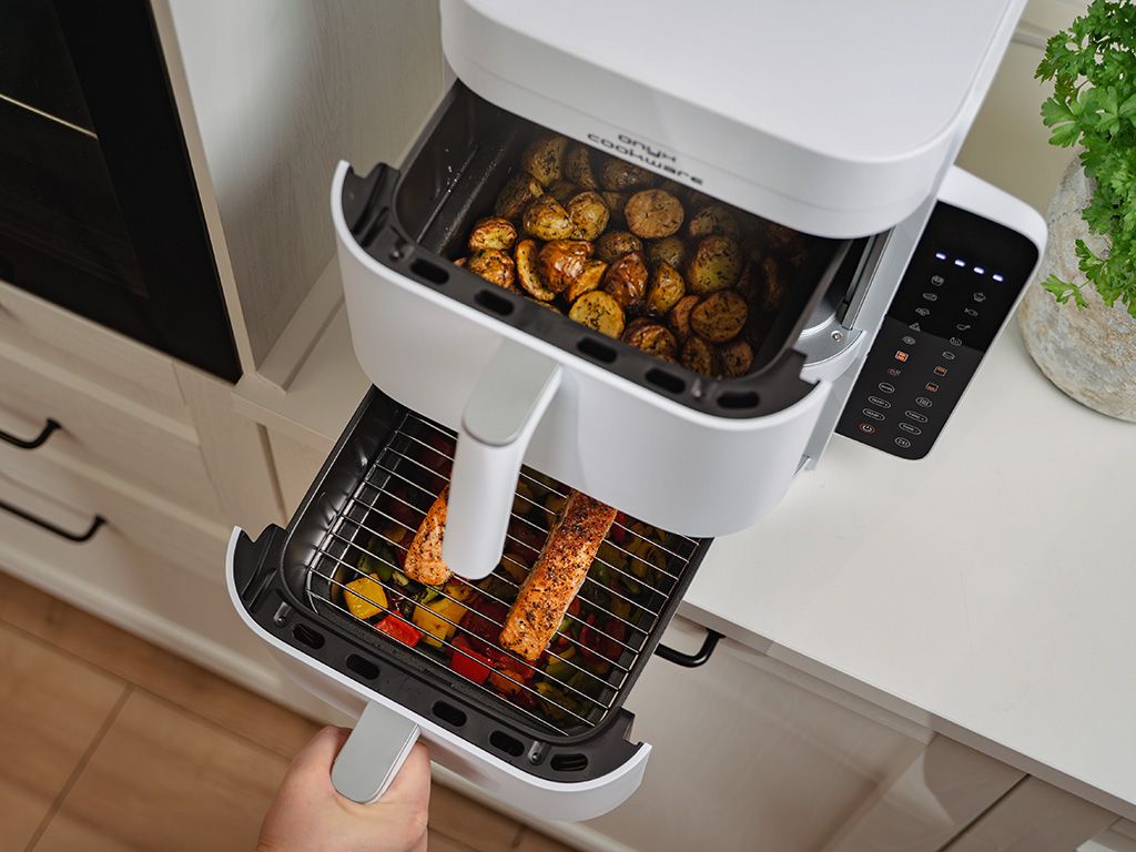 HORKOVZDUŠNÁ FRITÉZA - DUAL STACK 12L - BÍLÁ - 4