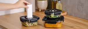 SQUARE VACUUM GLASS CONTAINER - 800ML - SET - 4PC - 7