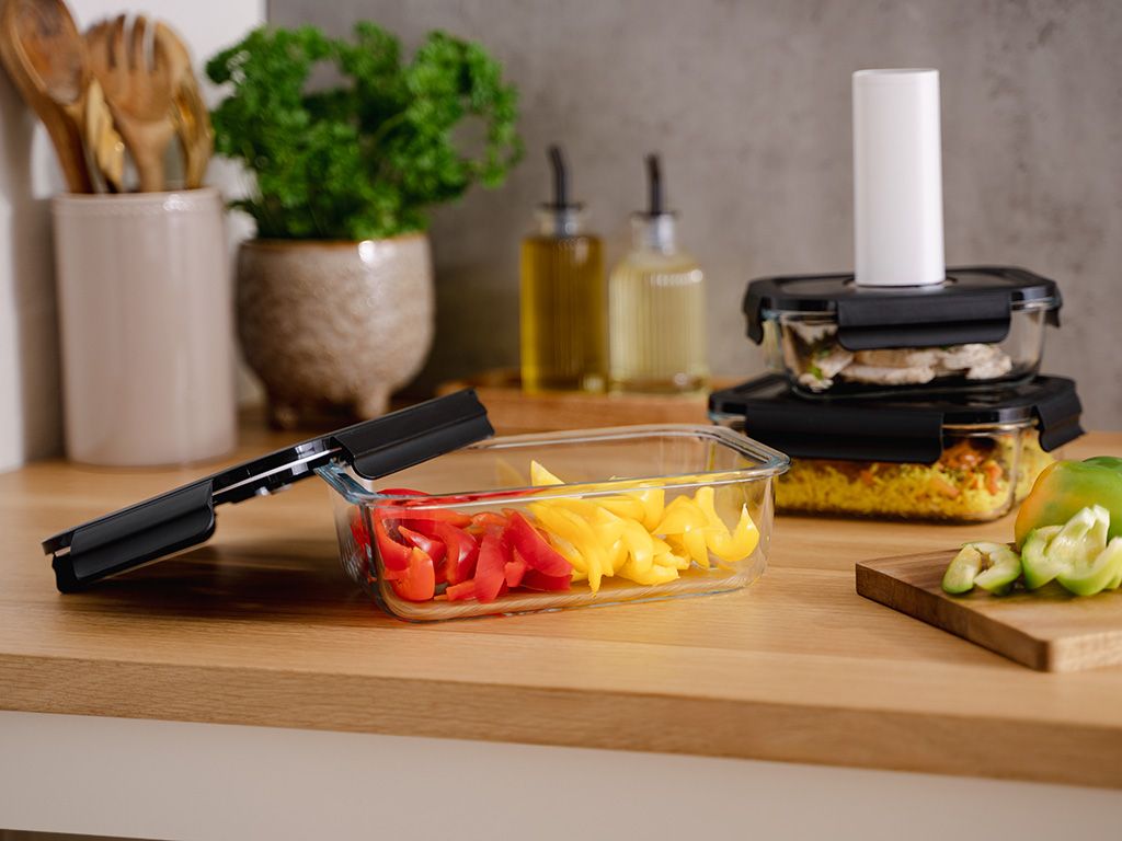 OBDÉLNÍKOVÁ VAKUOVÁ SKLENĚNÁ NÁDOBA – 630ML – SET – 4KS - 6