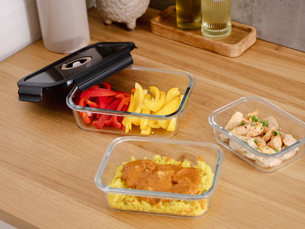 OBDÉLNÍKOVÁ VAKUOVÁ SKLENĚNÁ NÁDOBA – 630ML – SET – 4KS - 5