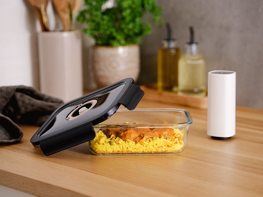 ČTVERECÍ VAKUOVÁ SKLENĚNÁ NÁDOBA – 1230ML – SET – 4KS - 2