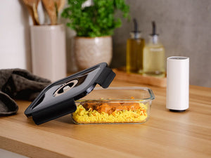 ČTVERECÍ VAKUOVÁ SKLENĚNÁ NÁDOBA – 1230ML – SET – 4KS - 2