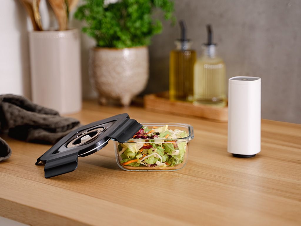 ČTVERECÍ VAKUOVÁ SKLENĚNÁ NÁDOBA – 525ML – SET – 4KS - 2