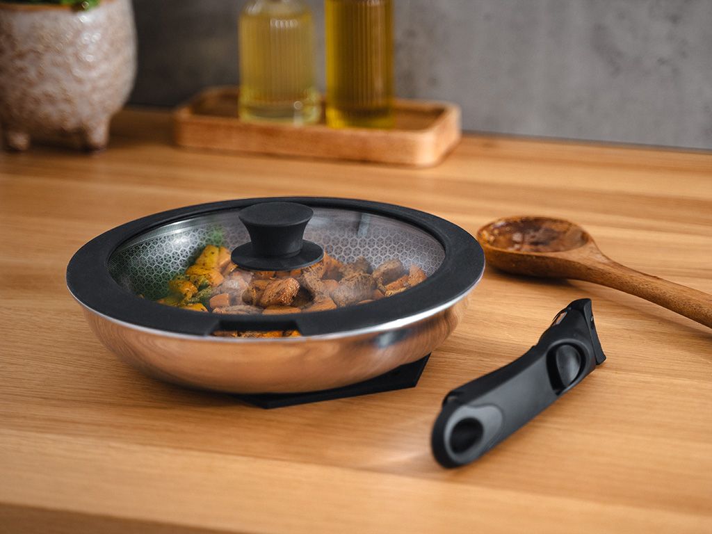 MIXED FRYING PAN WITH DETACHABLE HANDLE 3-PC SET - 4