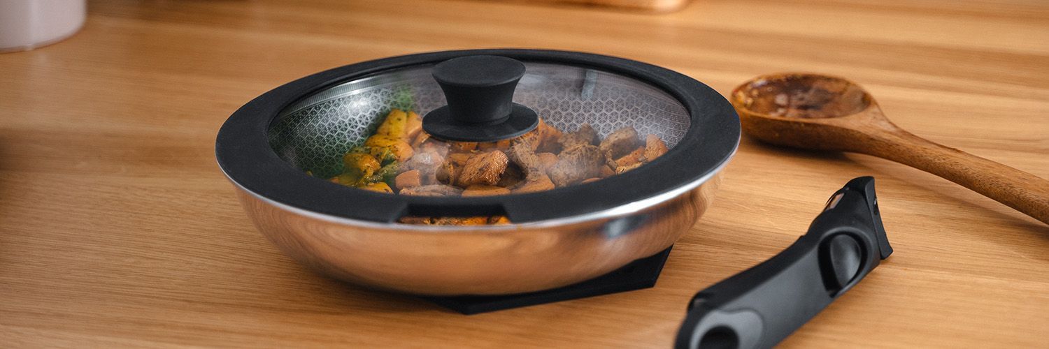 MIXED FRYING PAN WITH DETACHABLE HANDLE 3-PC SET - 9