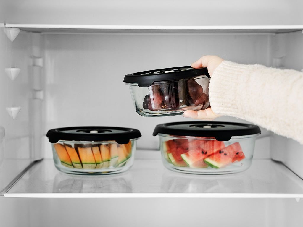 ROUND VACUUM GLASS CONTAINER – 635ML - 12