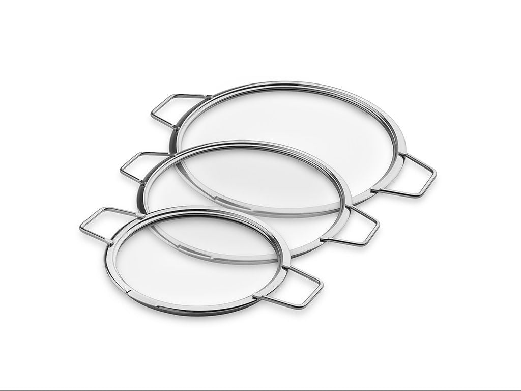 STOHOVATELNÉ SKLENĚNÉ POKLICE – 14/ 20/ 24 CM – 3 KS - 1
