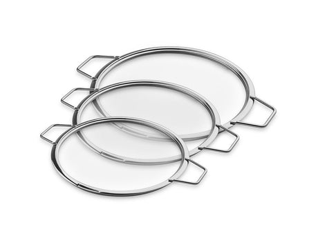 STOHOVATELNÉ SKLENĚNÉ POKLICE – 24/ 26/ 28 CM – 3 KS - 1
