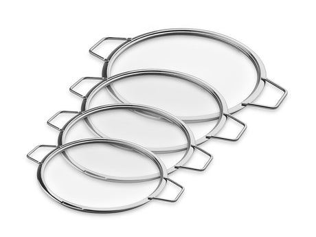 STOHOVATELNÉ SKLENĚNÉ POKLICE – 20/ 24/ 26/ 28 CM – 4 KS - 1