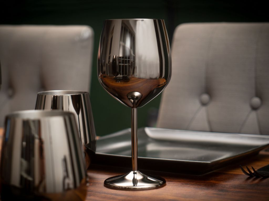 SADA NÁPOJOVÝCH SKLENIC - NEREZOVÝ VÍNOVÝ POHÁR - 3