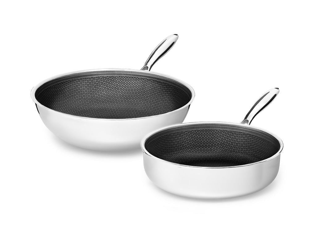 2-DÍLNÁ SADA WOK A PÁNEV NA RESTOVÁNÍ