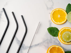 REUSABLE STEEL STRAWS - CURVED - 5