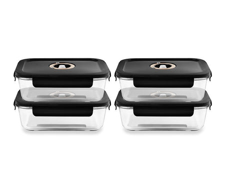 OBDÉLNÍKOVÁ VAKUOVÁ SKLENĚNÁ NÁDOBA – 1040ML – SET – 4KS - 1