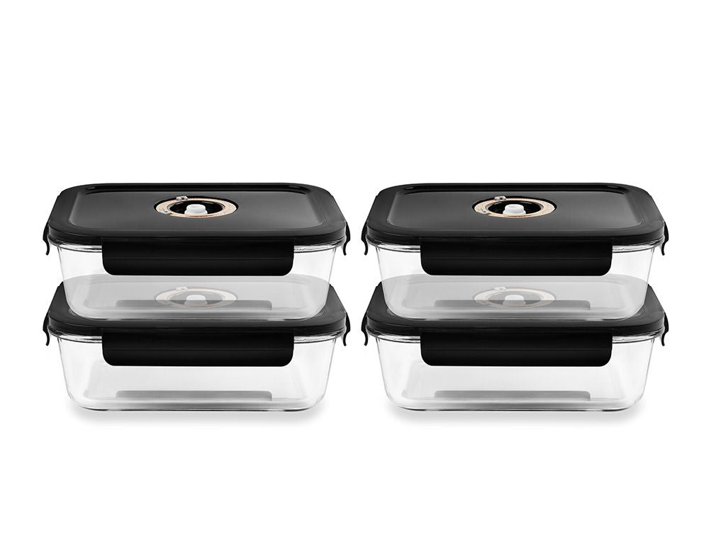 OBDÉLNÍKOVÁ VAKUOVÁ SKLENĚNÁ NÁDOBA – 1040ML – SET – 4KS - 1