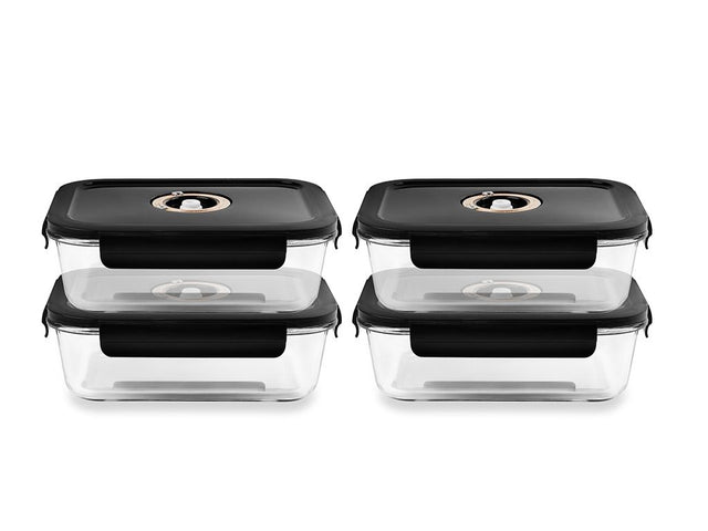 OBDÉLNÍKOVÁ VAKUOVÁ SKLENĚNÁ NÁDOBA – 1040ML – SET – 4KS - 1