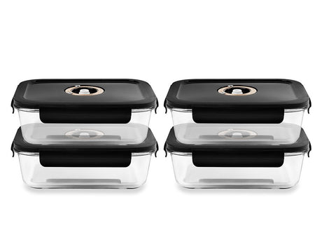 OBDÉLNÍKOVÁ VAKUOVÁ SKLENĚNÁ NÁDOBA – 1480ML – SET – 4KS - 1