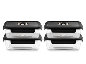 OBDÉLNÍKOVÁ VAKUOVÁ SKLENĚNÁ NÁDOBA – 1480ML – SET – 4KS - 1