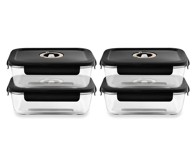 OBDÉLNÍKOVÁ VAKUOVÁ SKLENĚNÁ NÁDOBA – 1480ML – SET – 4KS - 1